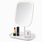 Portable Folding Desktop Makeup Mirror with LED Light Compact Vanity Mirror for Dormitory