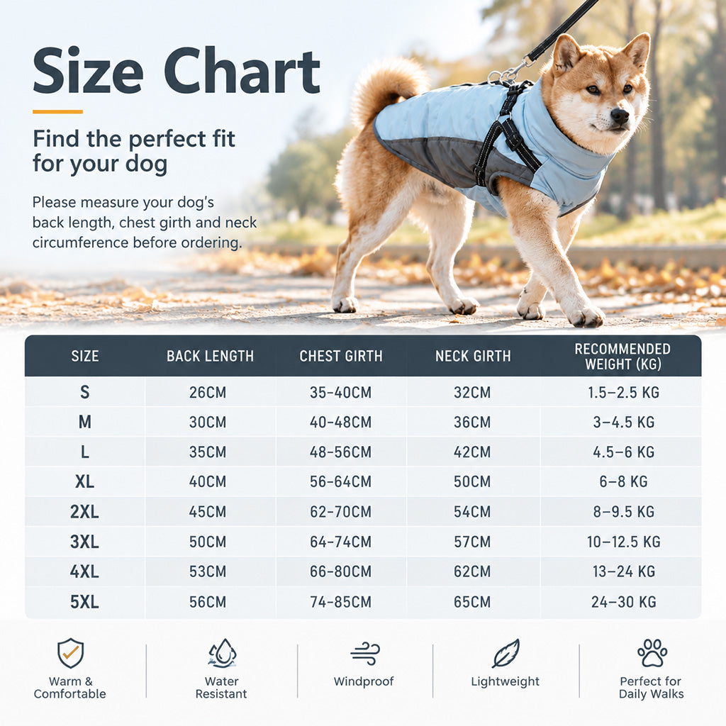 Reflective Padded Dog Winter Vest with Leash Attachment