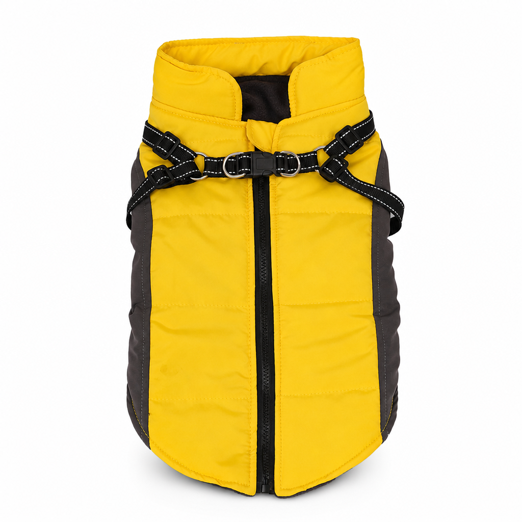 Reflective Padded Dog Winter Vest with Leash Attachment
