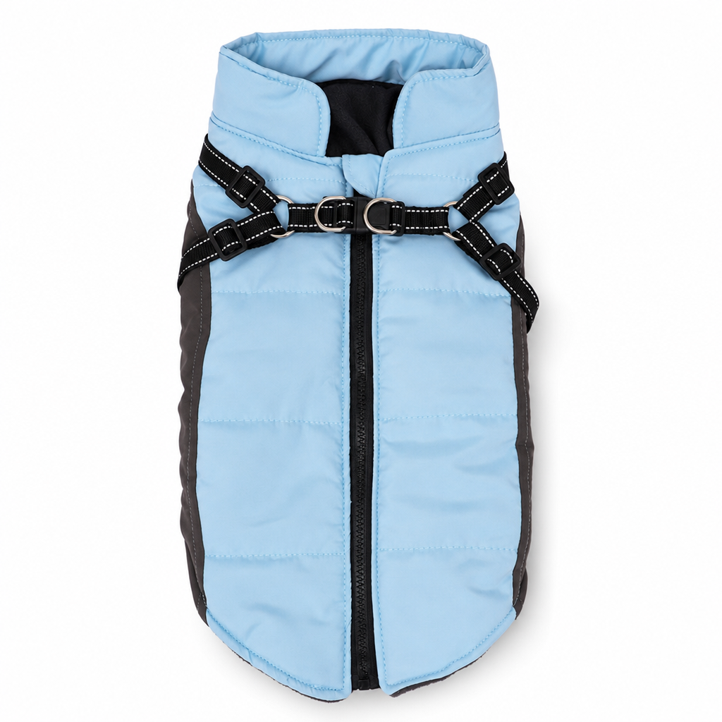 Reflective Padded Dog Winter Vest with Leash Attachment