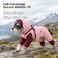 🐕 Four-Legged Waterproof Dog Coat: Full Coverage, Built-In Harness Straps, Mud-Proof