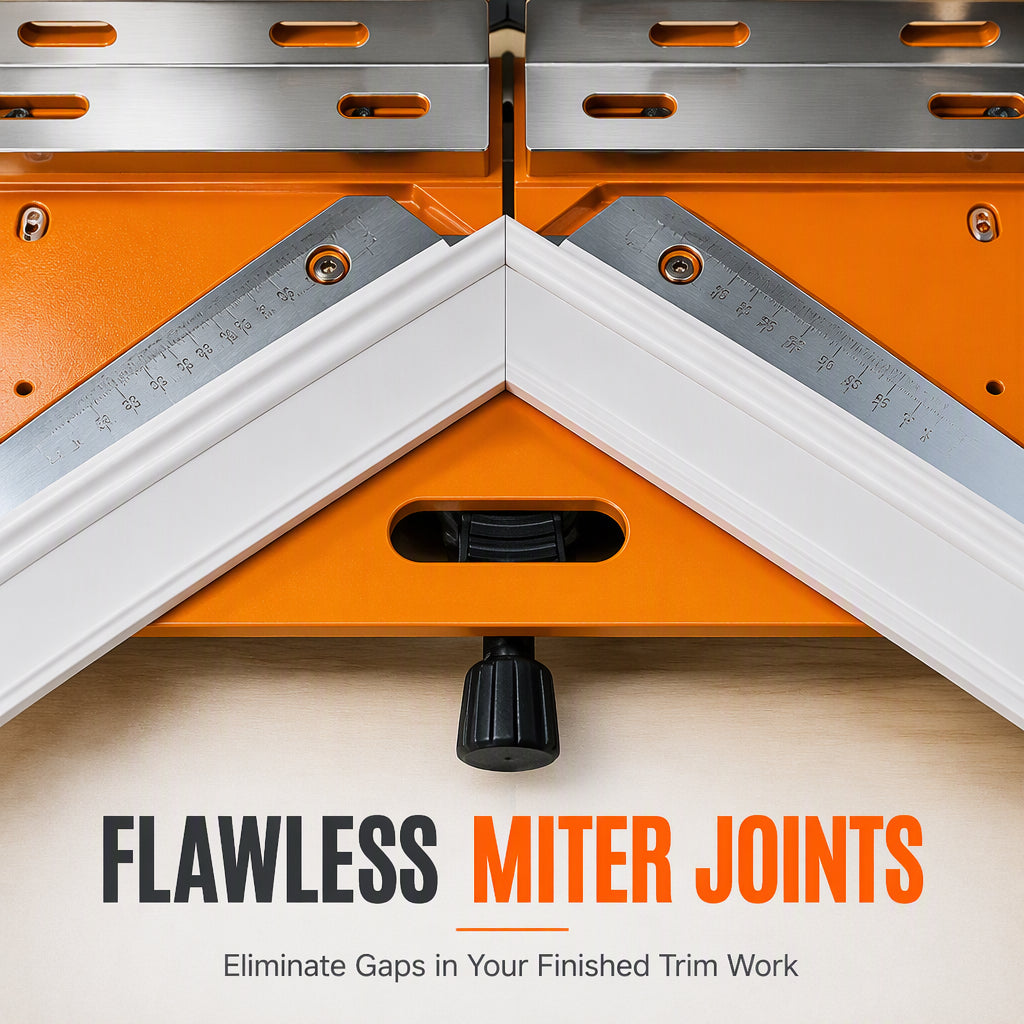 High Precision 45 and 90 Degree Cutting with Scale Markings for Door Frame Molding and Solid Wood Trim