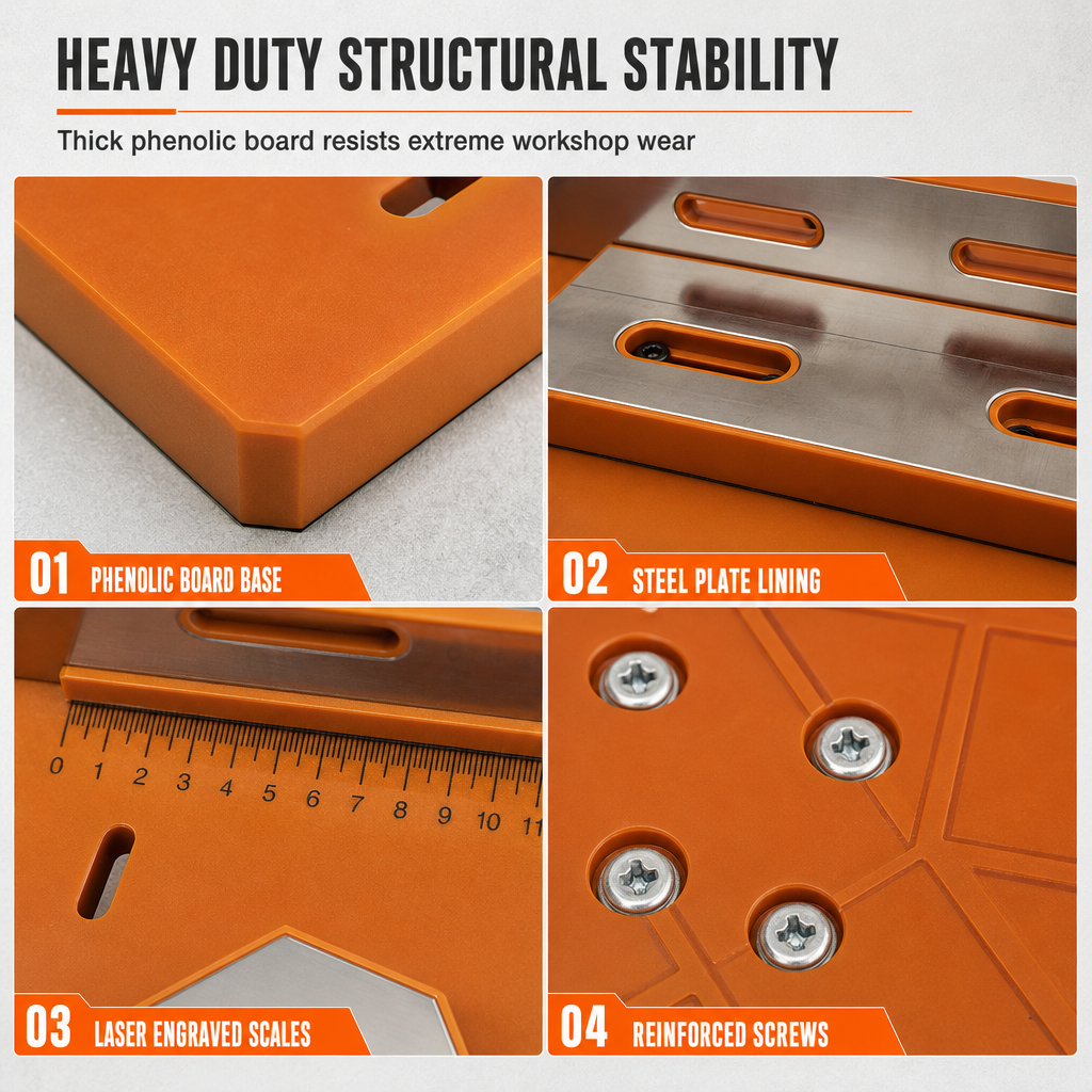 High Precision 45 and 90 Degree Cutting with Scale Markings for Door Frame Molding and Solid Wood Trim