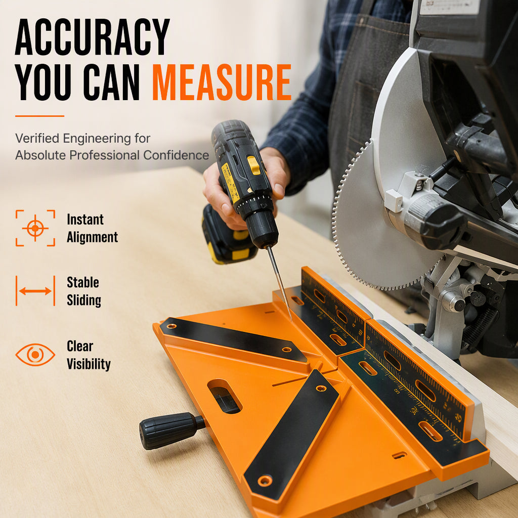 High Precision 45 and 90 Degree Cutting with Scale Markings for Door Frame Molding and Solid Wood Trim