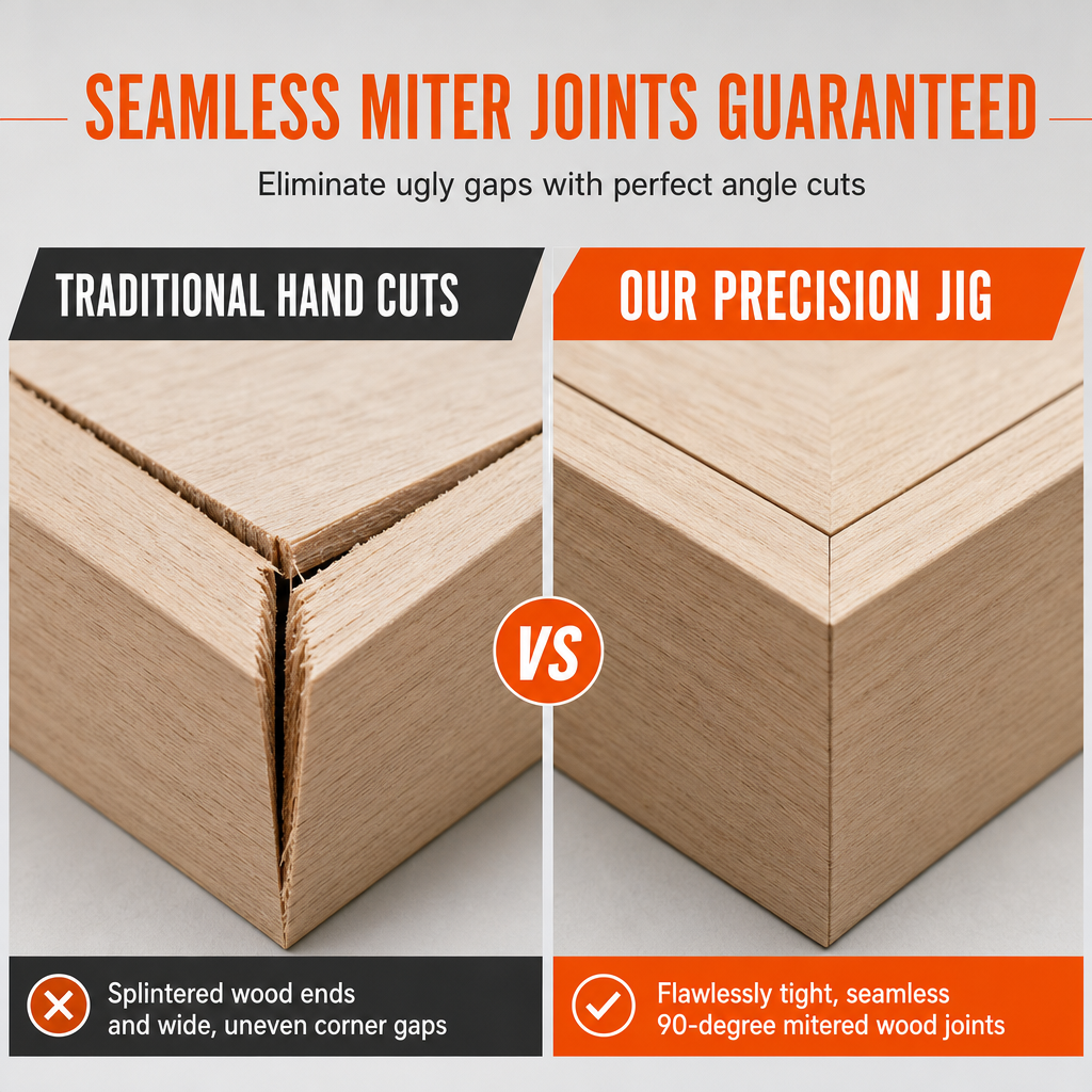 High Precision 45 and 90 Degree Cutting with Scale Markings for Door Frame Molding and Solid Wood Trim