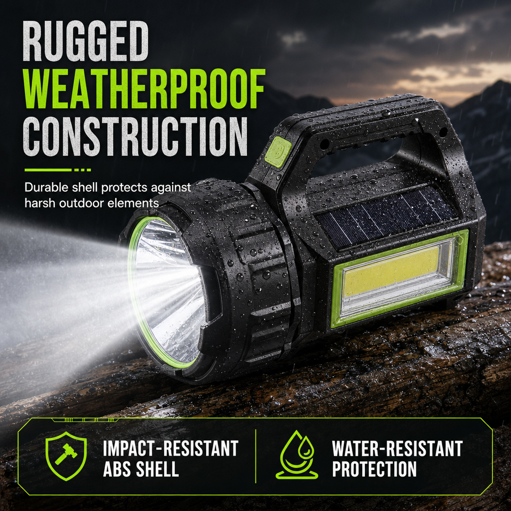 🔥50% OFF!!📢🔦 Multifunctional Ultra-Bright Rechargeable Searchlight & Work Light – USB Charging, Ready for Outdoors, Garages & Power Cuts ✨