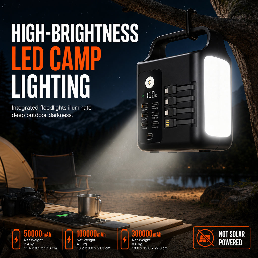 🔋☀️High Capacity Solar Power Bank with Fast Charging Portable Charger External Battery🔦