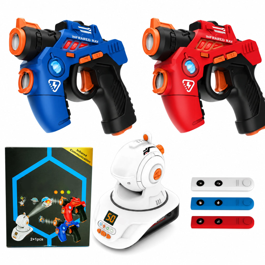 🎄Celebrate the Christmas Sale with 50% off！！🎁Kids Infrared Laser Battle Toy Gun Set with 2 Mini Pistols and 1 Projector featuring Sound and Light