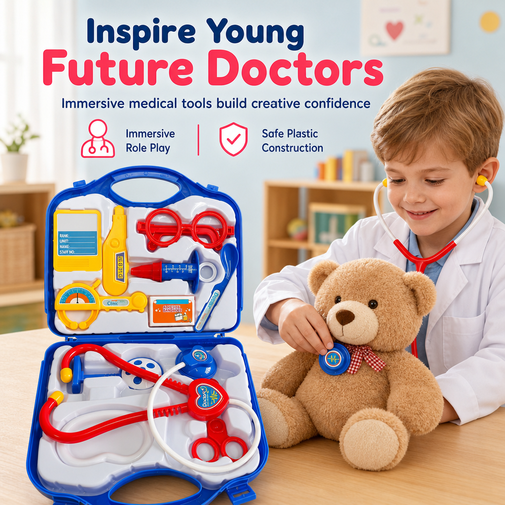 Kids Doctor Pretend Play Set with Stethoscope and Medical Accessories