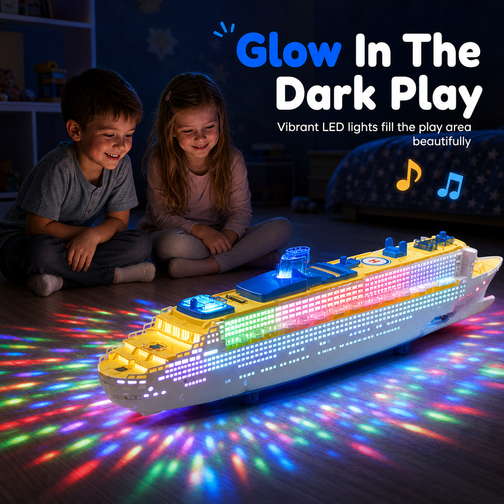📢📢 50% OFF🚢49cm Electric Cruise Ship Toy – Realistic Ocean Liner with Lights, Music & Bump-and-Go Action