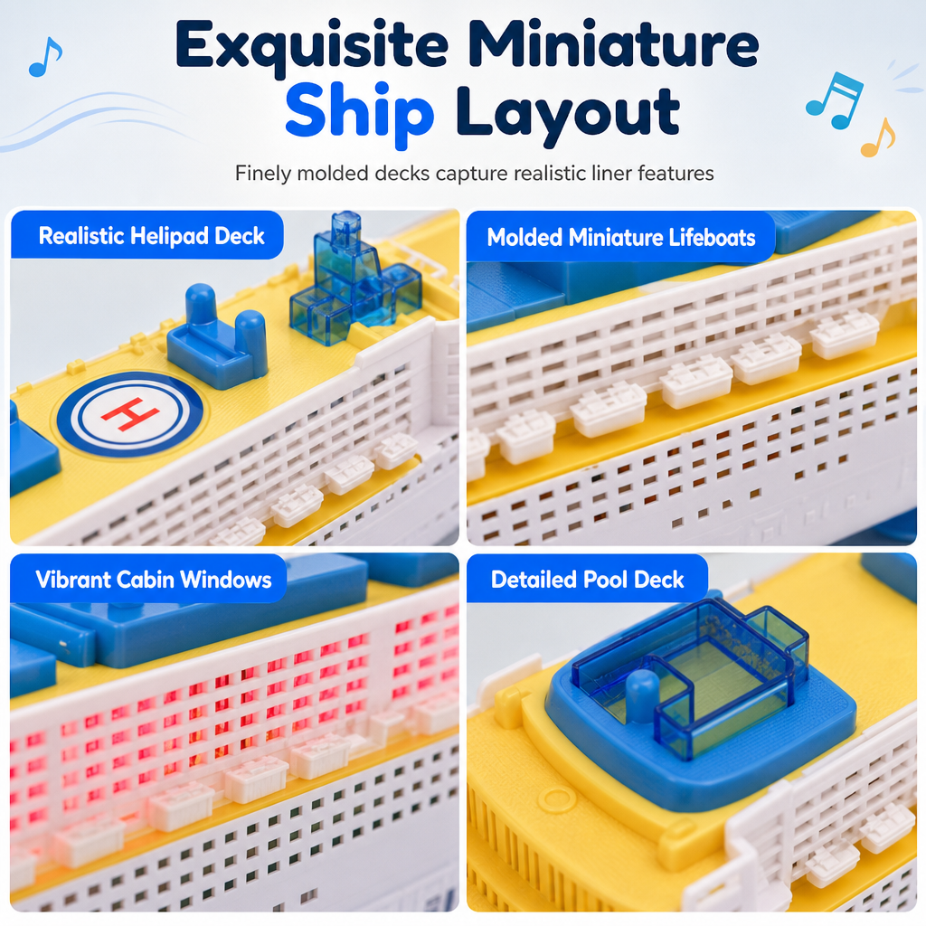 📢📢 50% OFF🚢49cm Electric Cruise Ship Toy – Realistic Ocean Liner with Lights, Music & Bump-and-Go Action