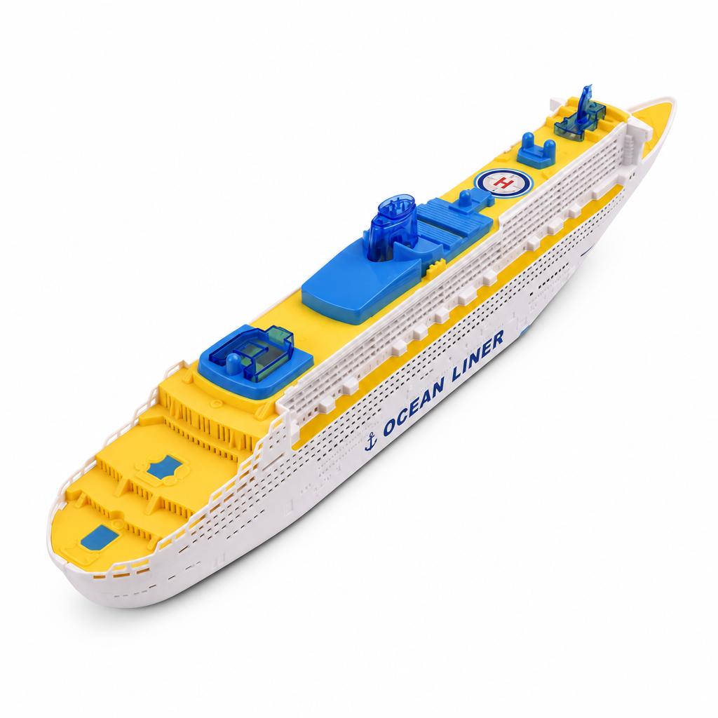 📢📢 50% OFF🚢49cm Electric Cruise Ship Toy – Realistic Ocean Liner with Lights, Music & Bump-and-Go Action