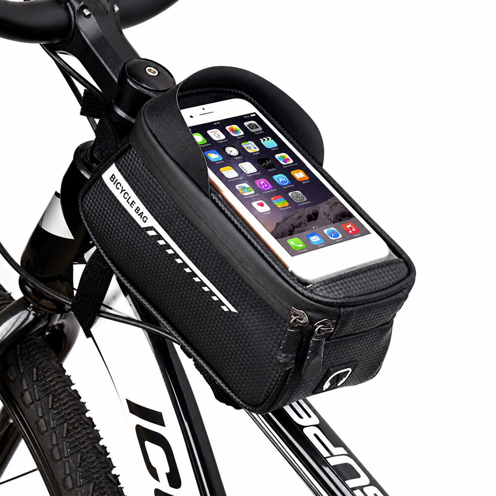 Waterproof Bicycle Front Frame Bag Top Tube Cycling Bag with Phone Holder for Mountain and Road Bikes