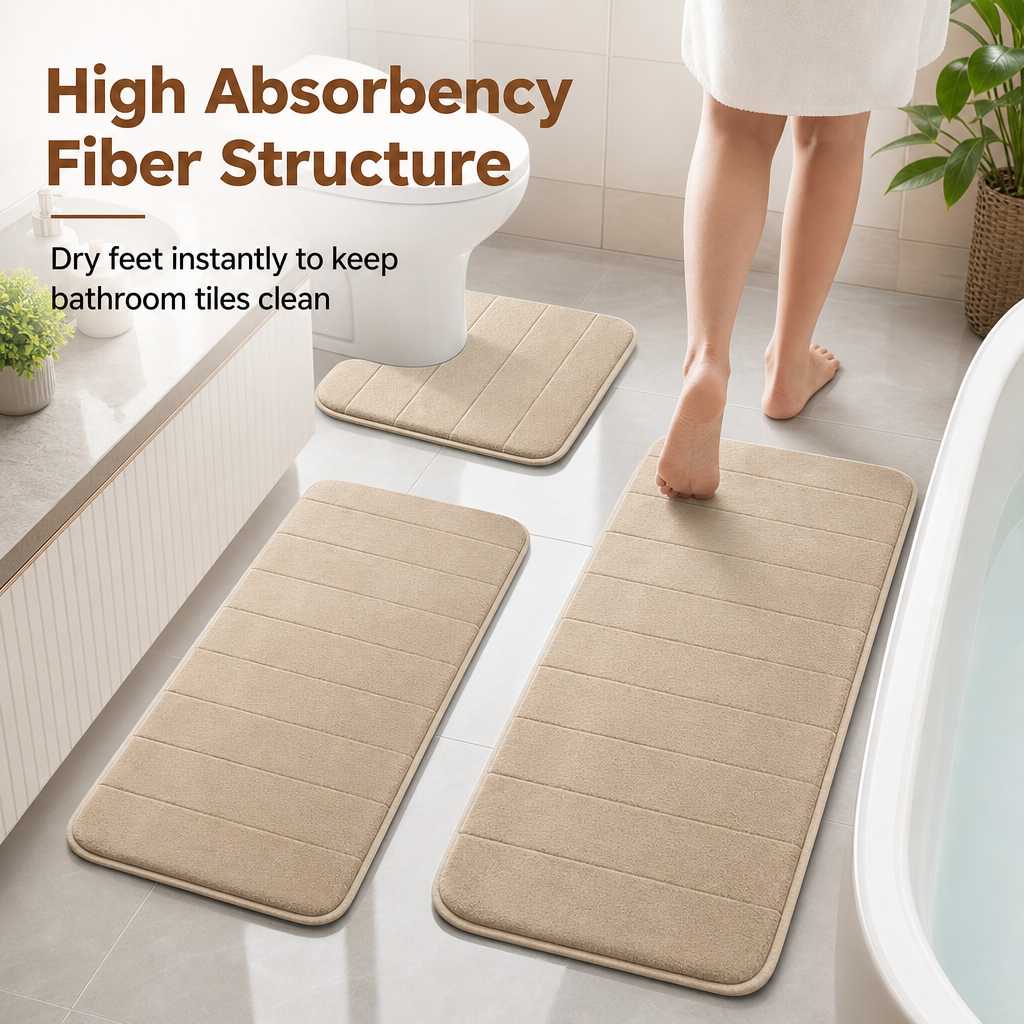 Quilted Bathroom Floor Mat